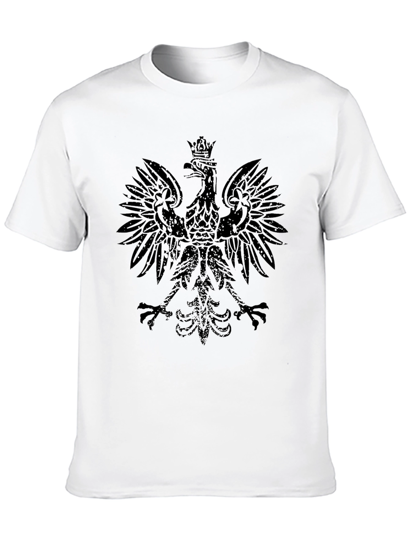 Black Tee with Crowned Eagle Graphic