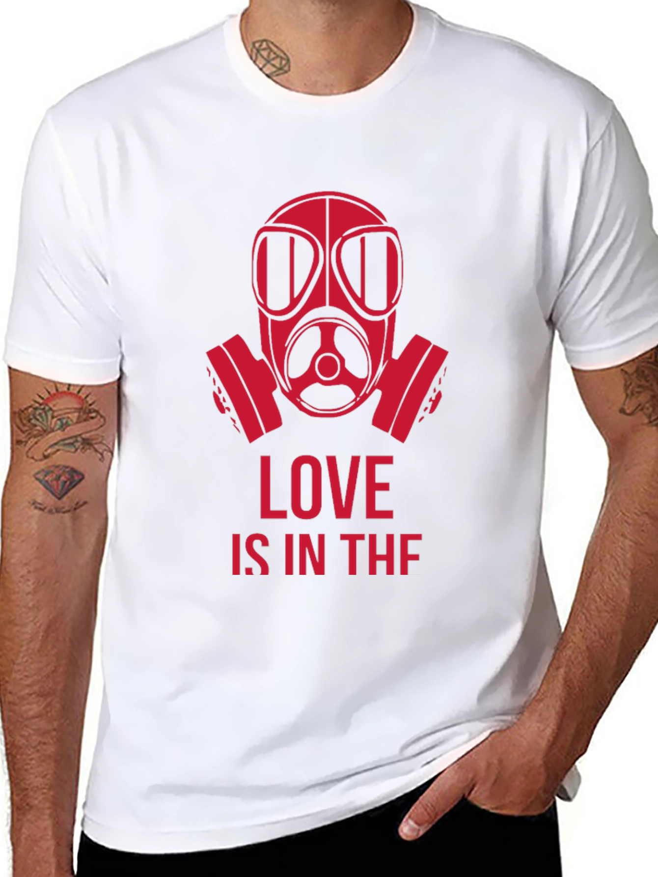 Gas Mask Love T-Shirt - Bold Graphic Tee