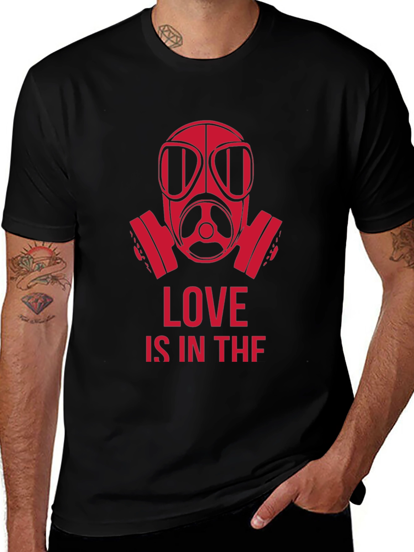 Gas Mask Love T-Shirt - Bold Graphic Tee