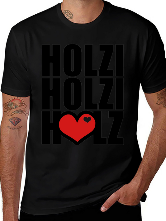 Holzi Heart T-Shirt - Black Cotton Tee