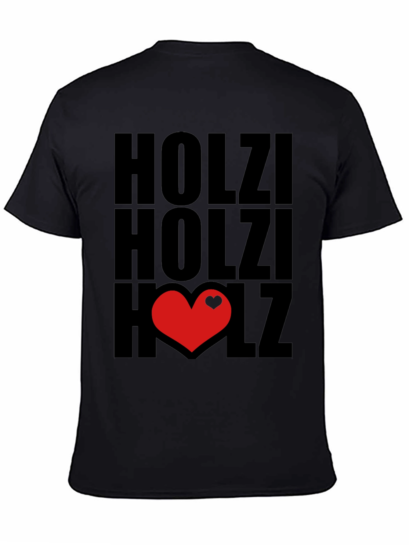 Holzi Heart T-Shirt - Black Cotton Tee