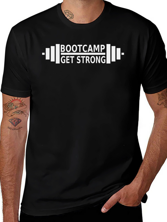 Bootcamp Get Strong Graphic Tee - Workout Motivation Shirt