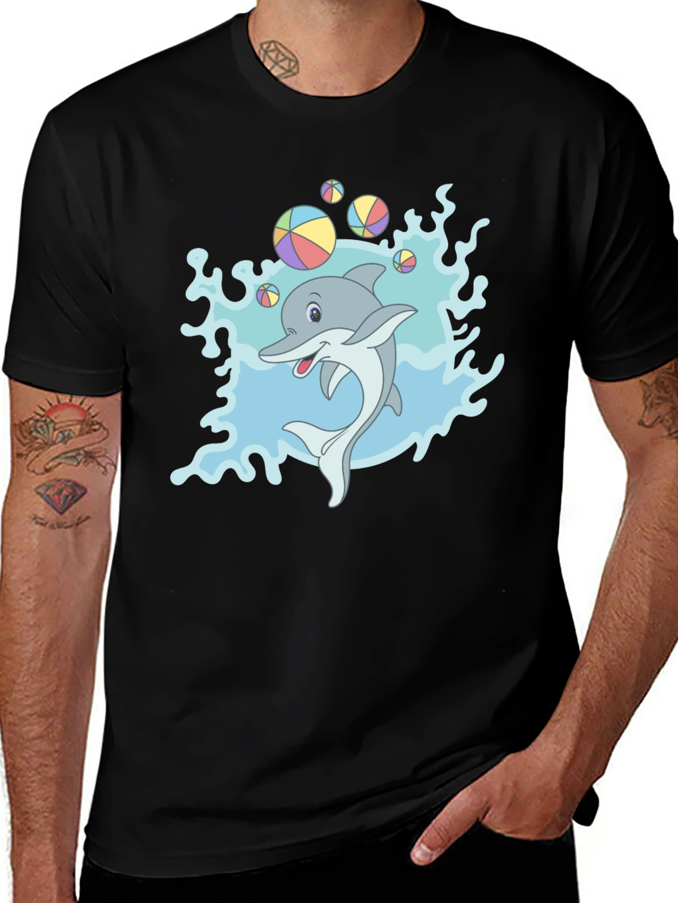 Cartoon Dolphin T-Shirt - Fun Sea Life Design