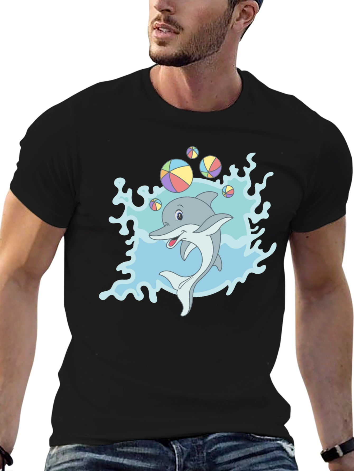 Cartoon Dolphin T-Shirt - Fun Sea Life Design