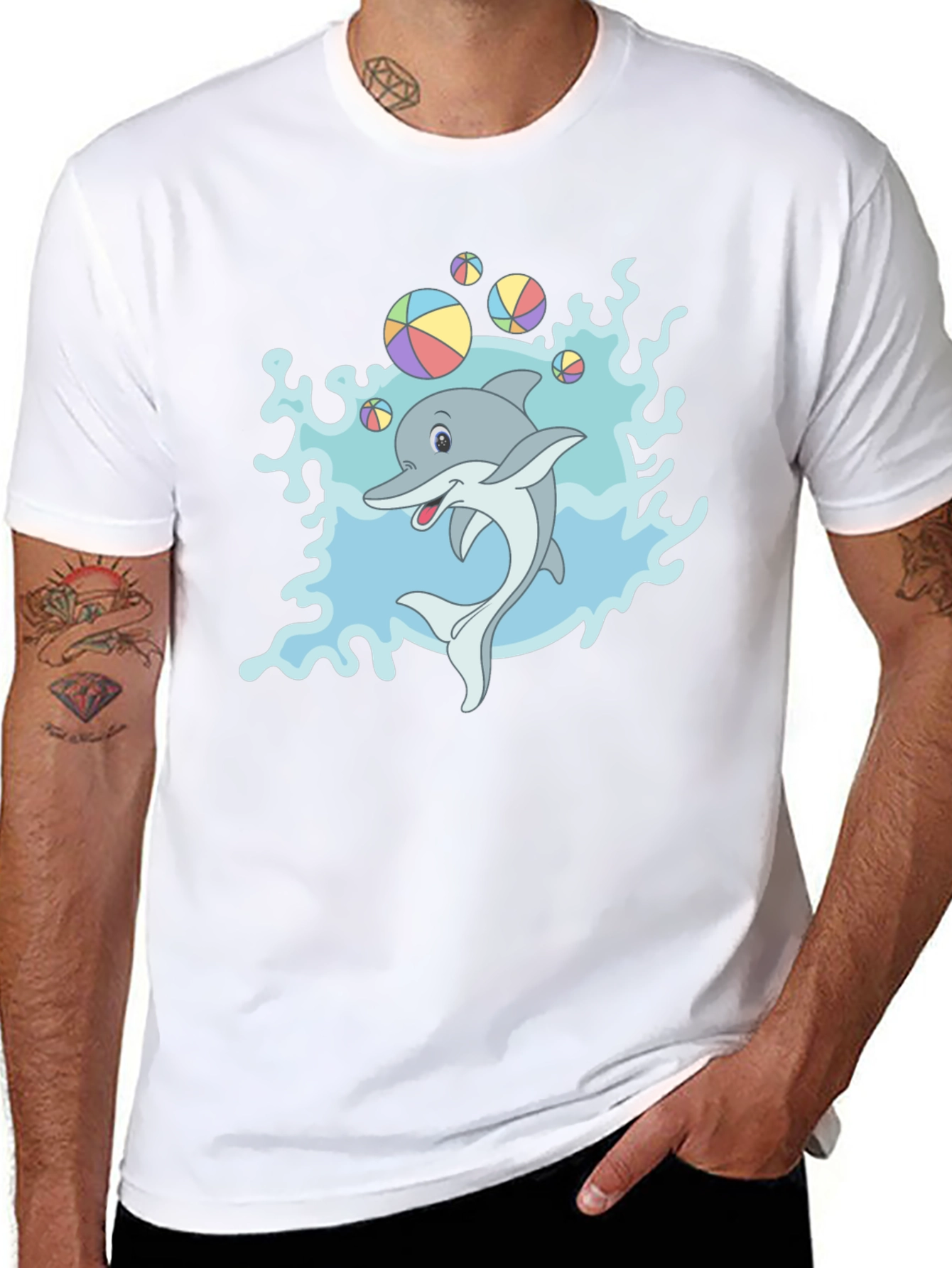 Cartoon Dolphin T-Shirt - Fun Sea Life Design