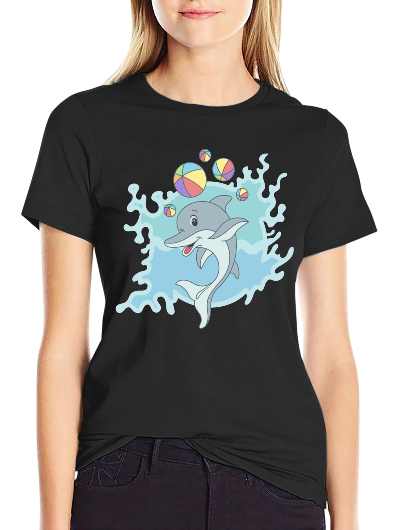 Cartoon Dolphin T-Shirt - Fun Sea Life Design