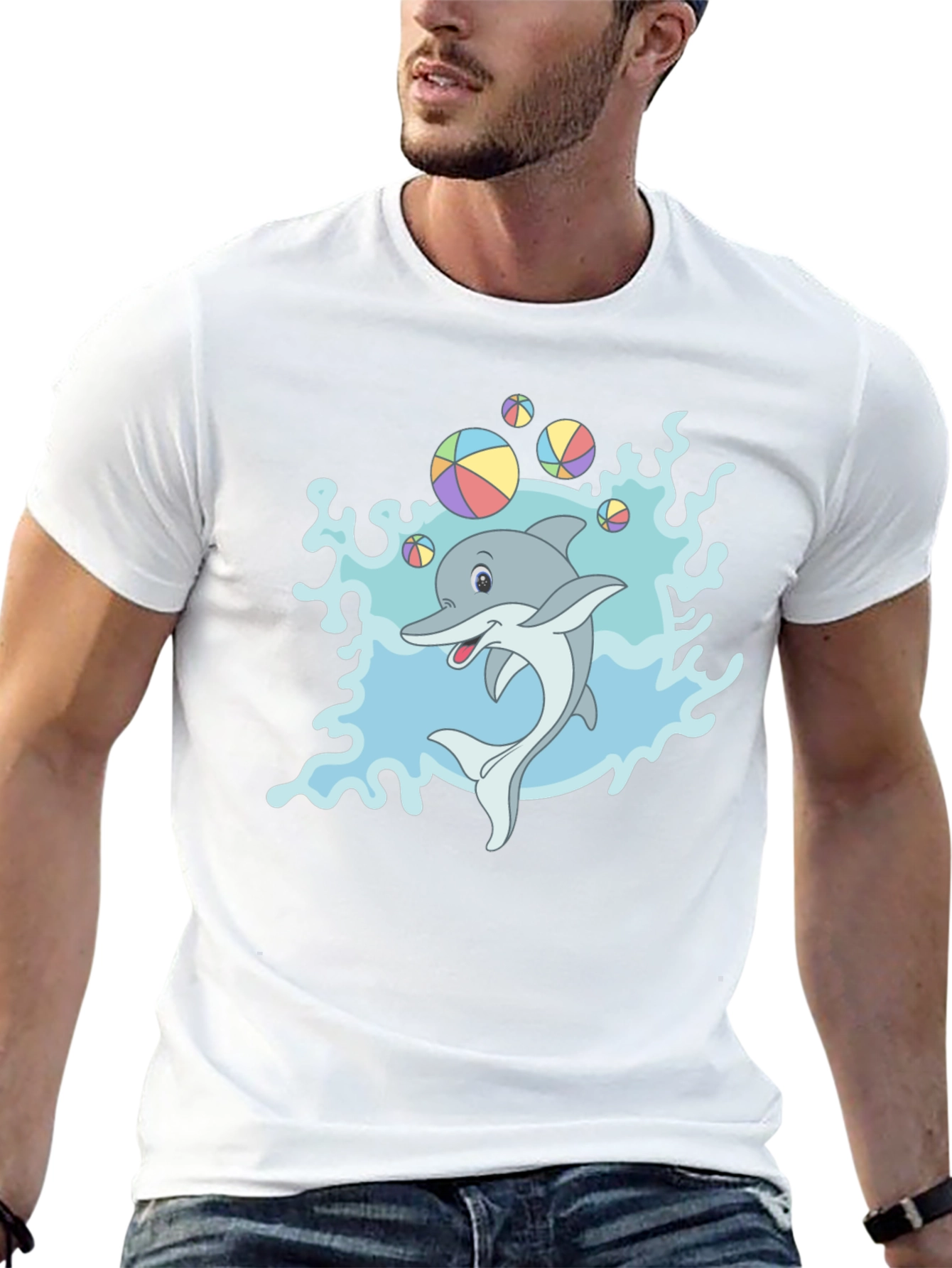Cartoon Dolphin T-Shirt - Fun Sea Life Design