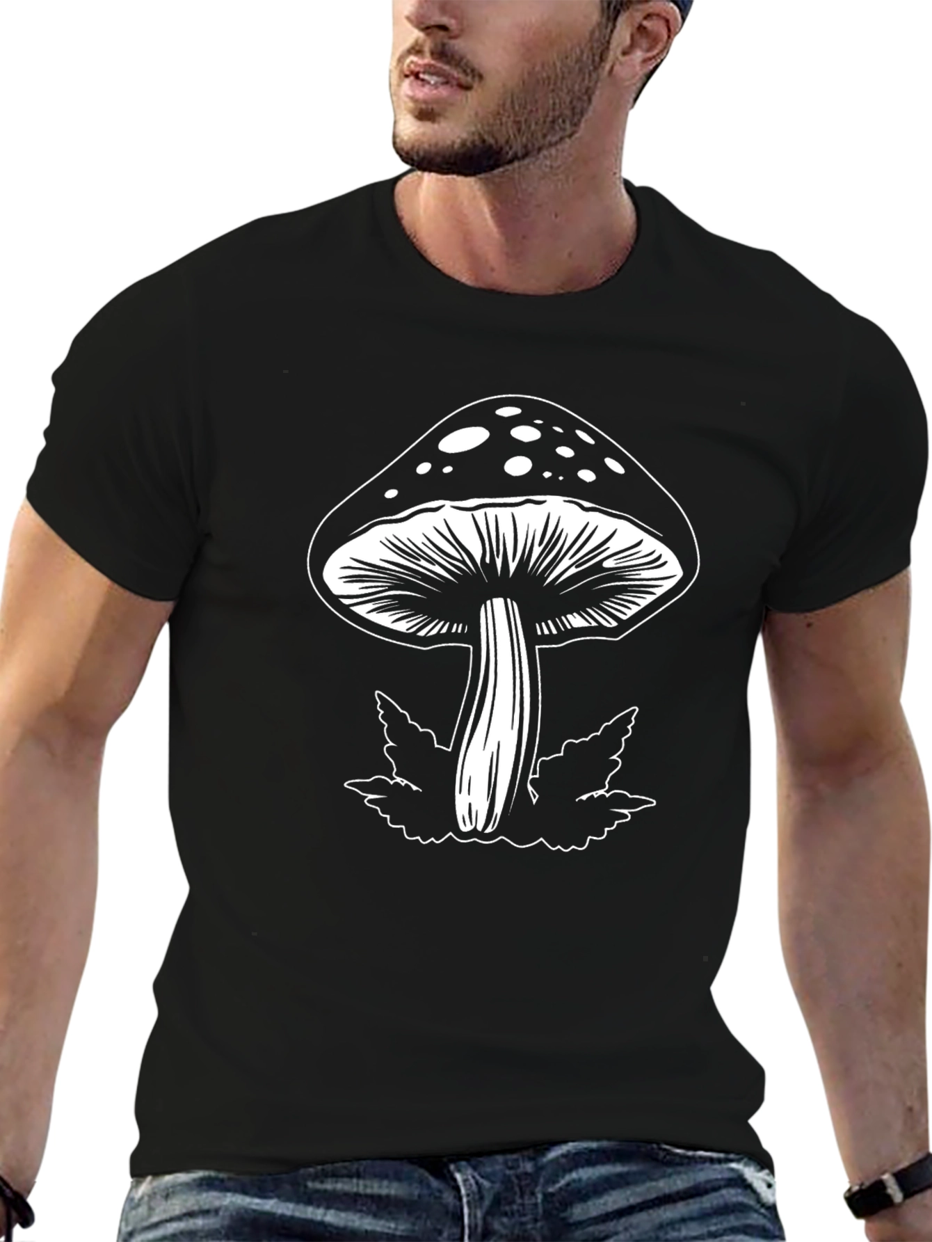 Mushroom Graphic Tee - Black