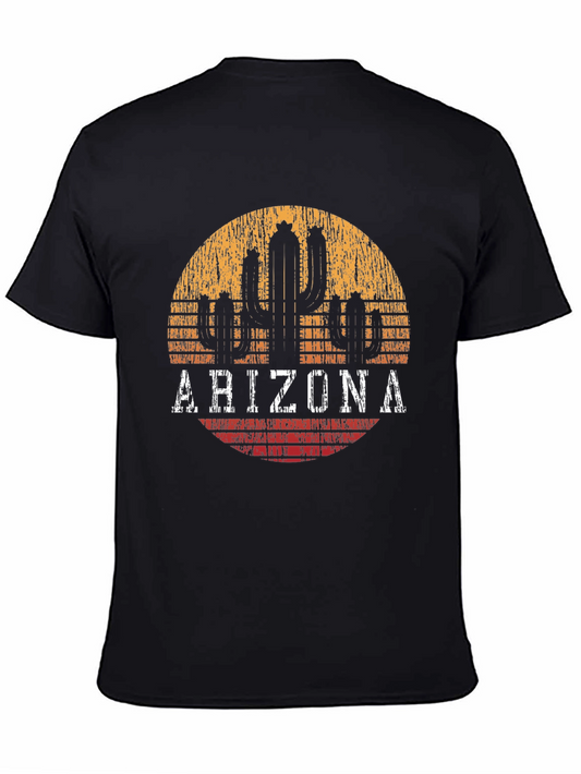 Arizona Cactus Graphic Tee - Distressed Desert Style T-Shirt