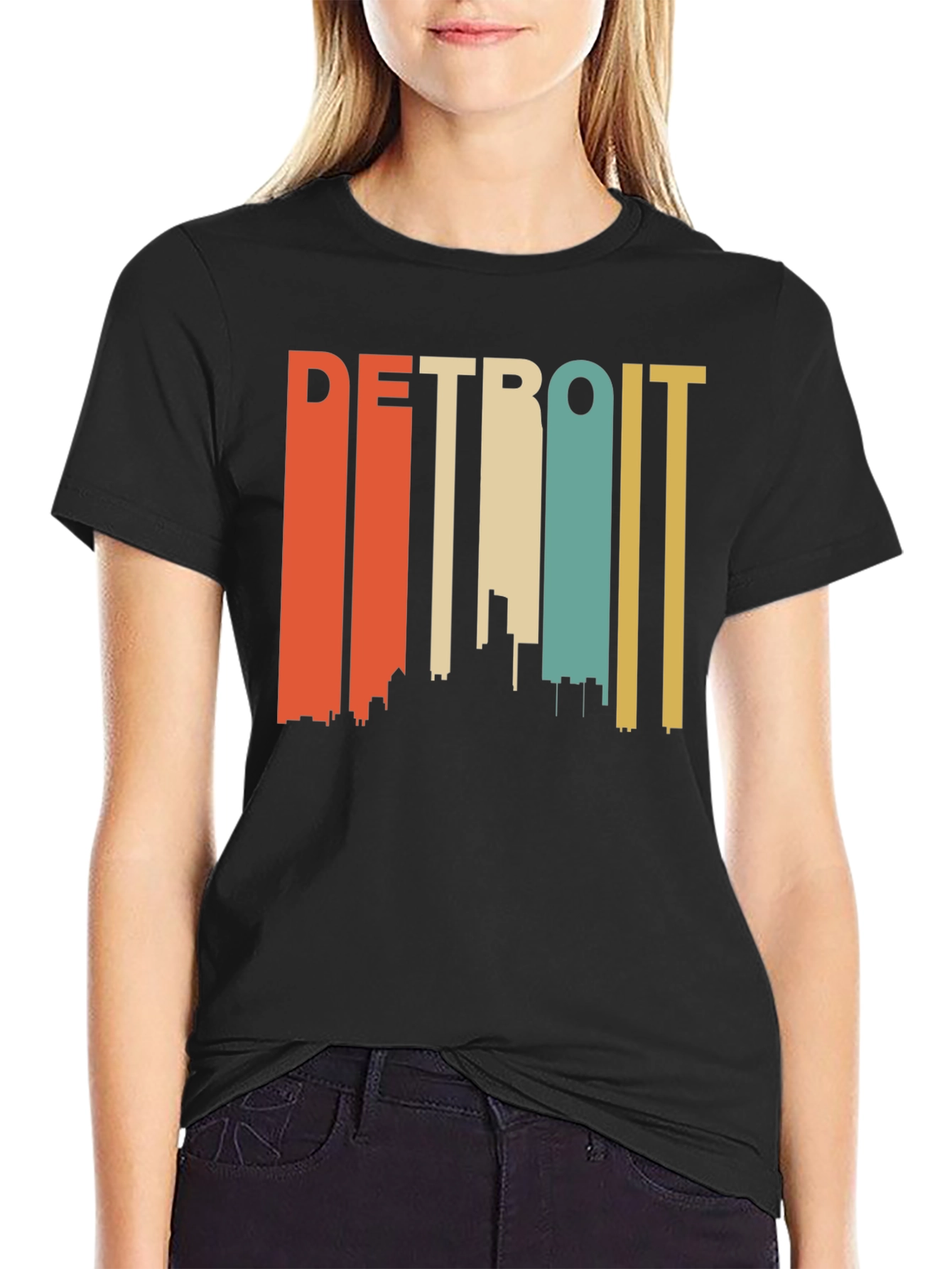 Retro Detroit Skyline T-Shirt