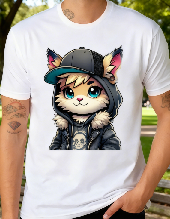 Cute Urban Cat Graphic Tee for Fashion Lovers
