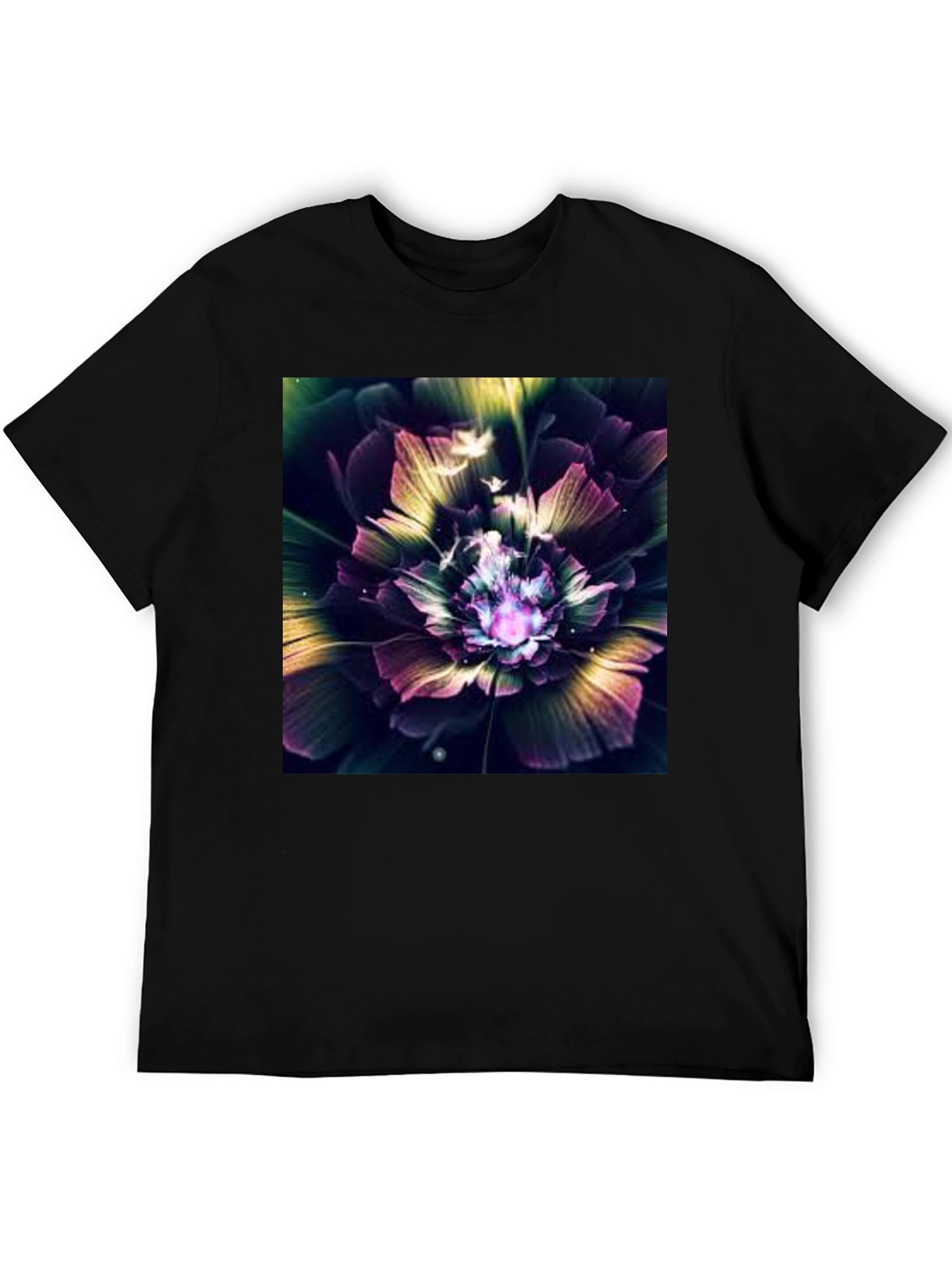 Floral Fantasy Black Tee