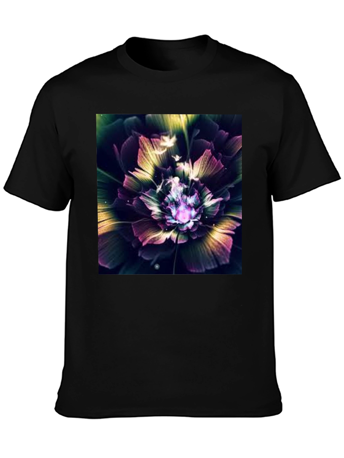 Floral Fantasy Black Tee