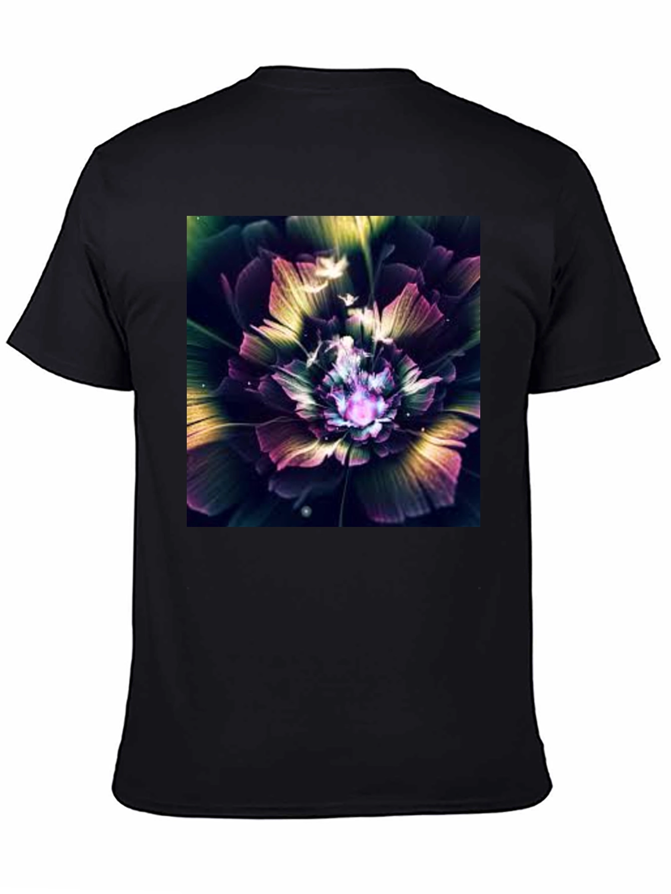 Floral Fantasy Black Tee
