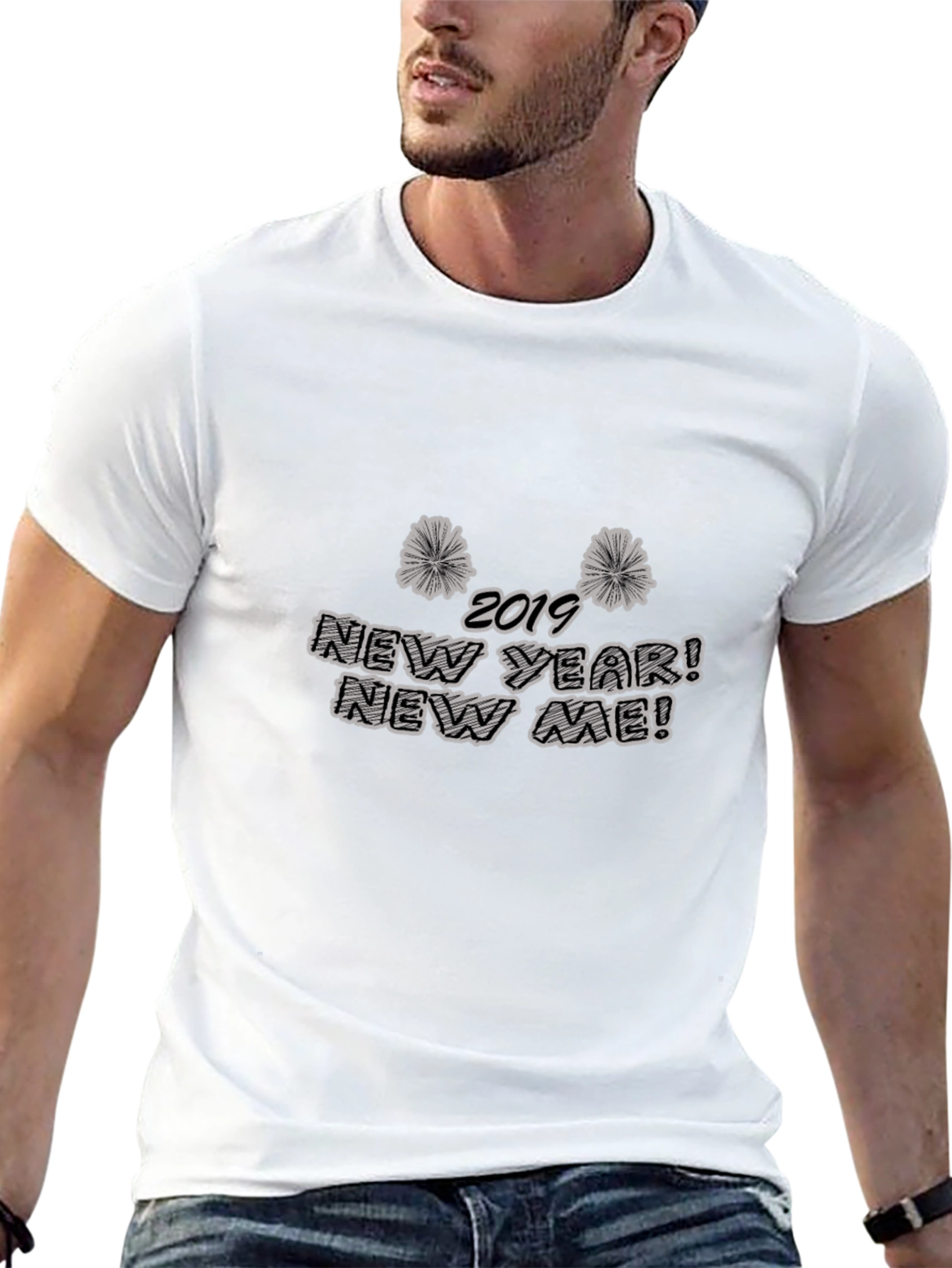New Year New Me Black Graphic T-Shirt