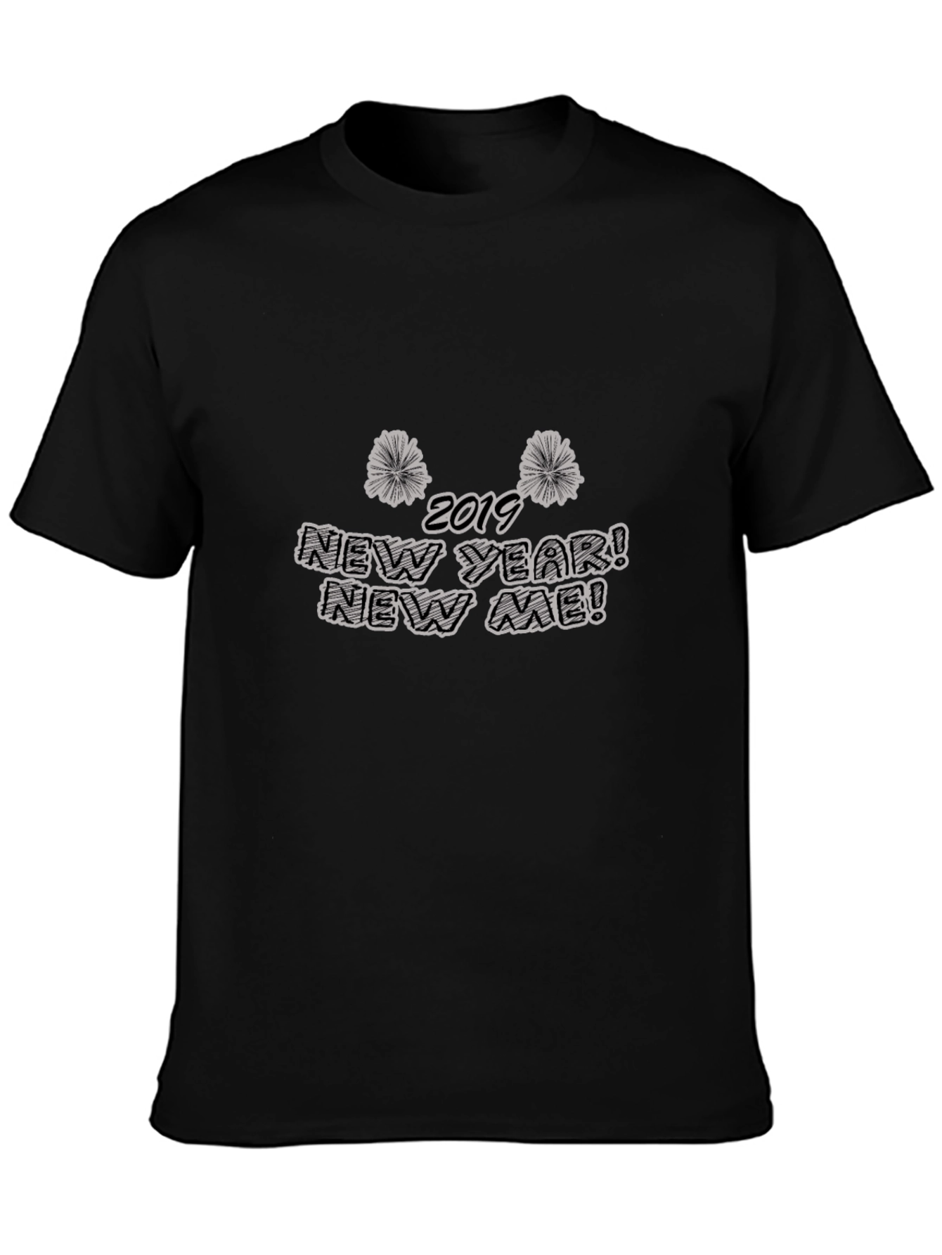 New Year New Me Black Graphic T-Shirt
