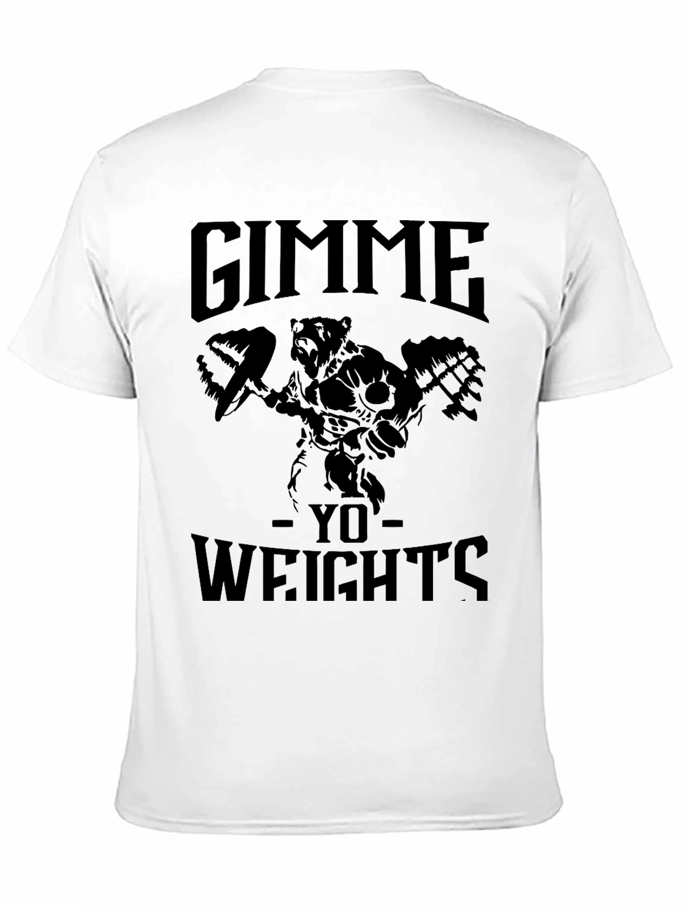 Gimme Yo Weights Bear Graphic Tee - Black