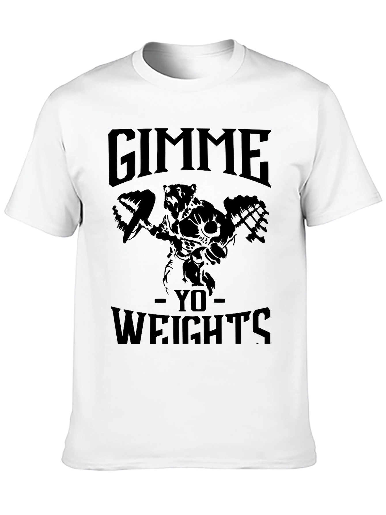 Gimme Yo Weights Bear Graphic Tee - Black