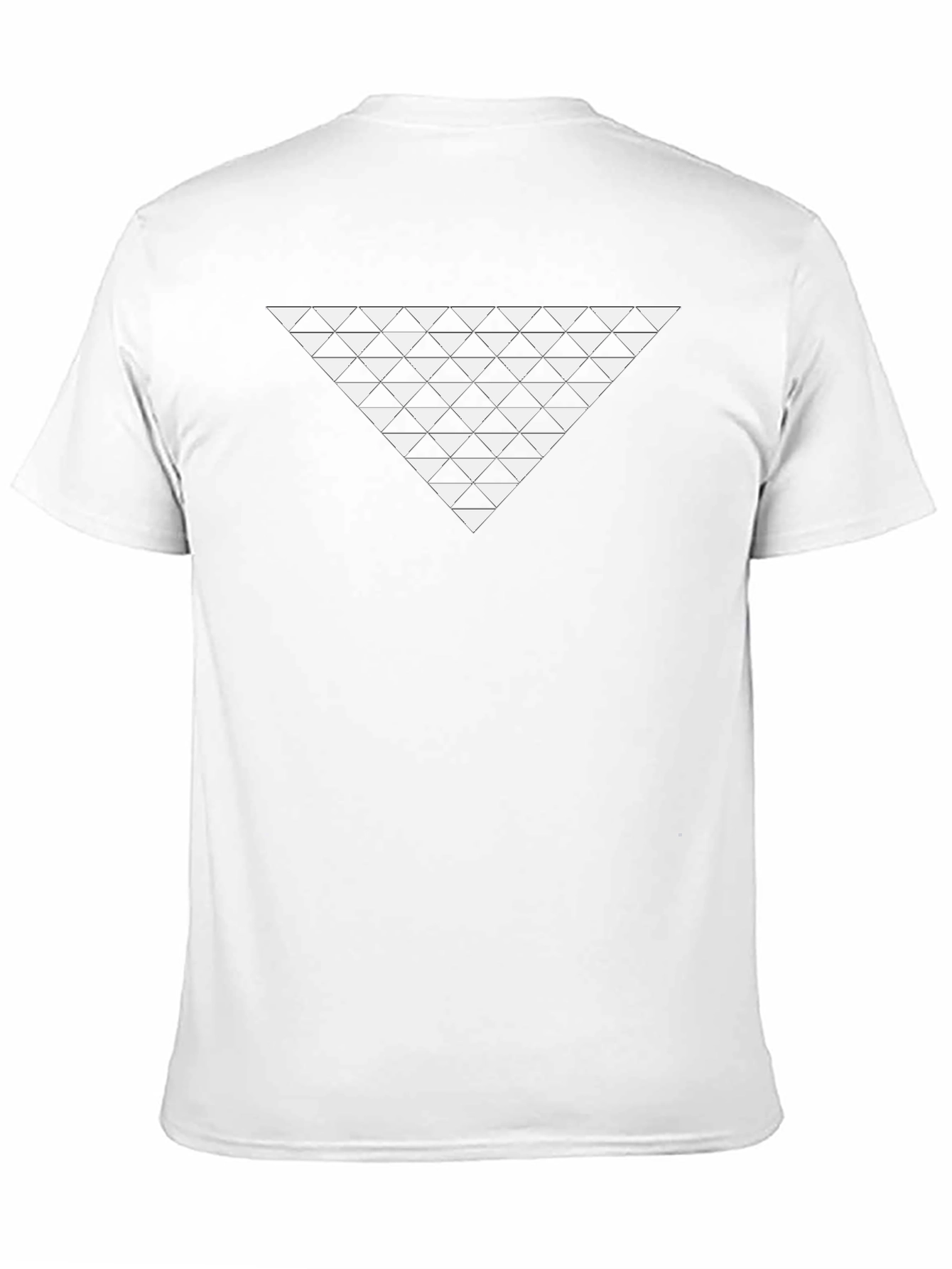 Geometric Triangle Pattern Black T-Shirt