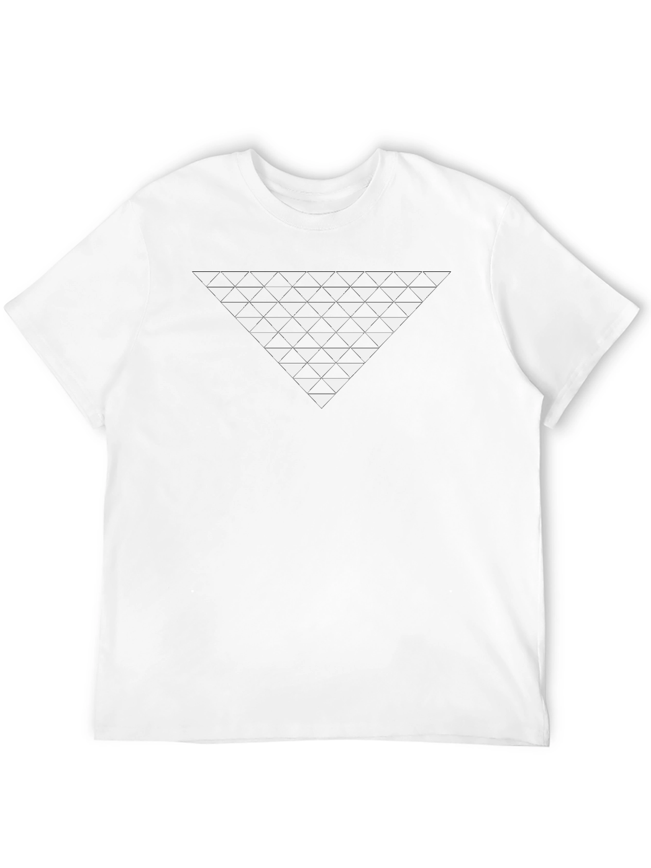 Geometric Triangle Pattern Black T-Shirt