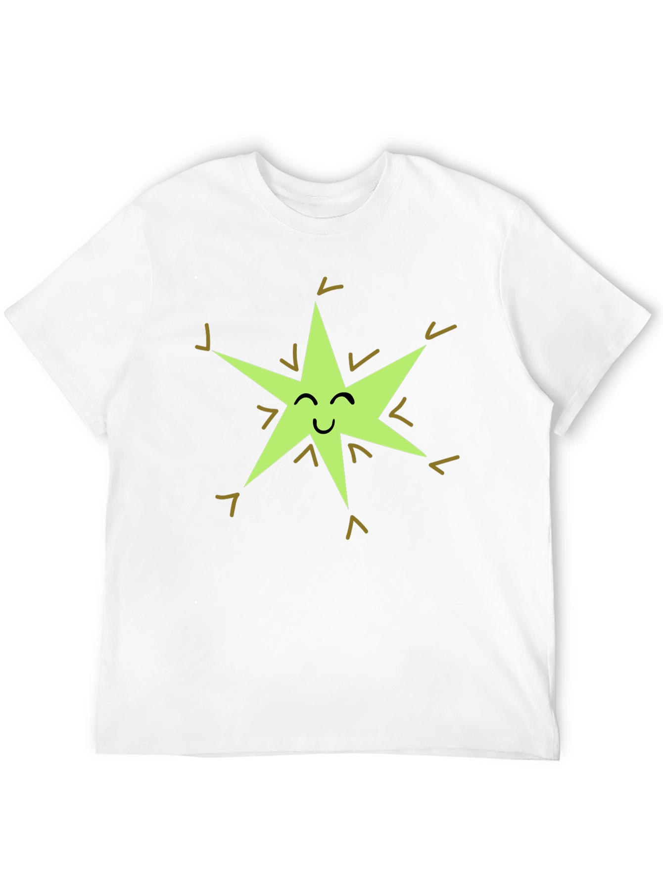 Happy Star Graphic Tee - Black Cotton Blend
