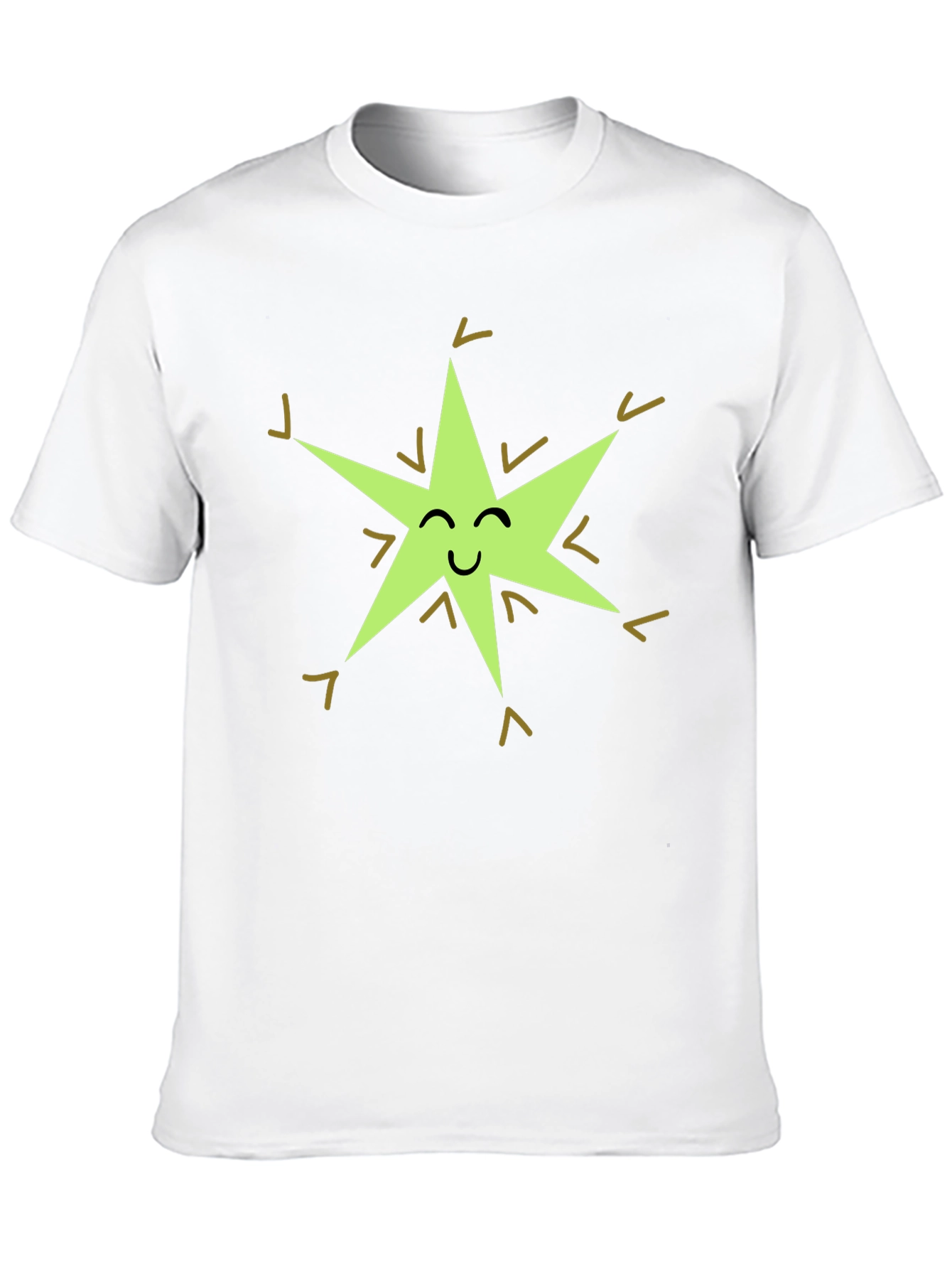 Happy Star Graphic Tee - Black Cotton Blend