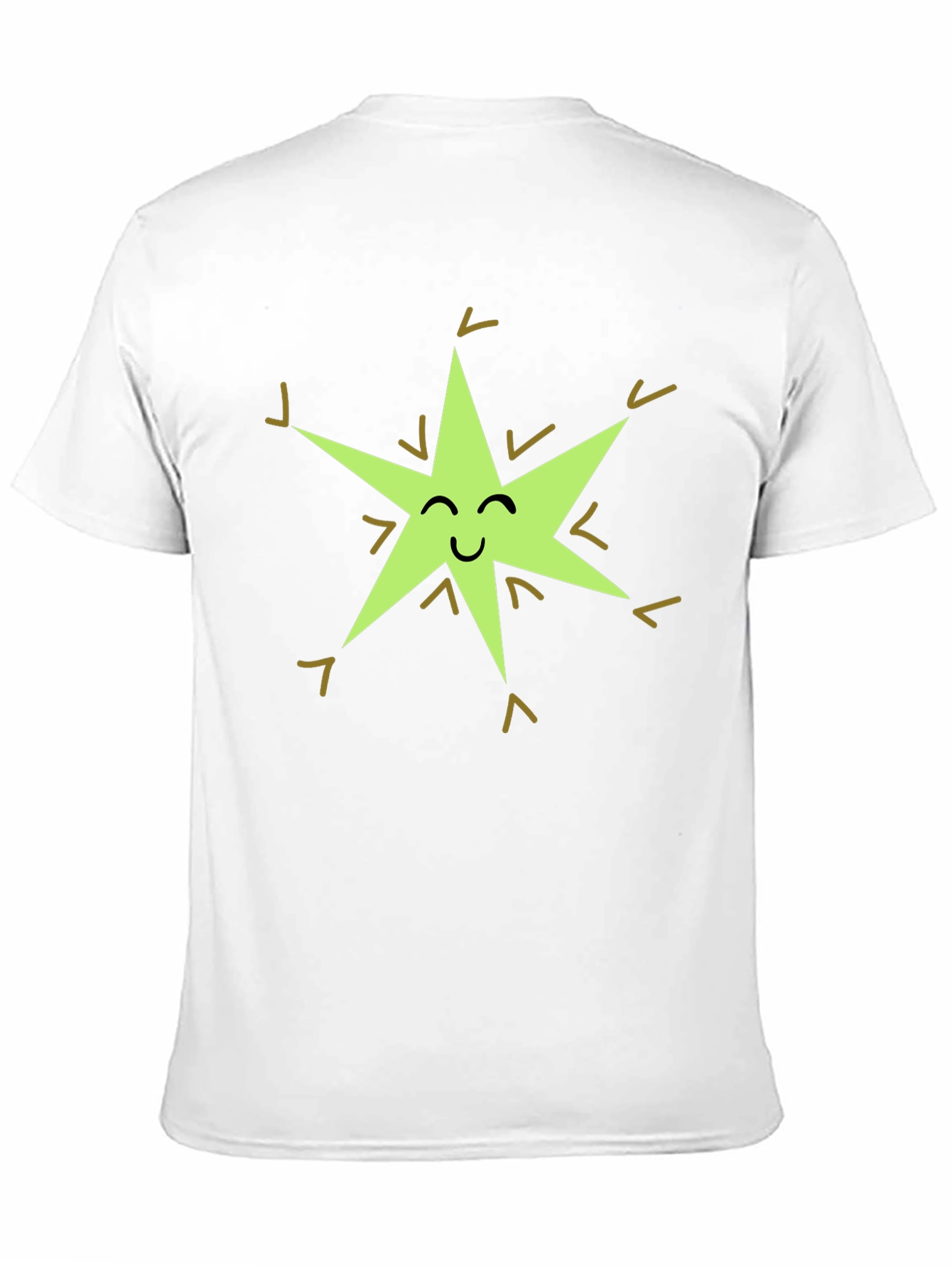 Happy Star Graphic Tee - Black Cotton Blend