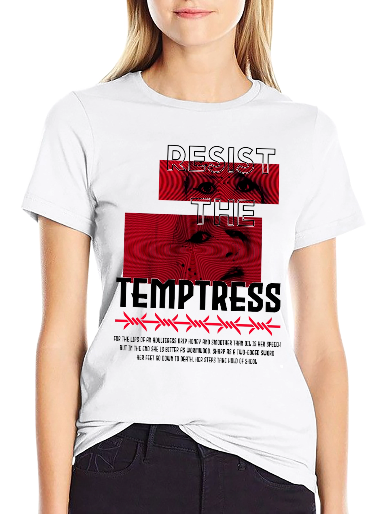 Resist the Temptress Graphic T-Shirt