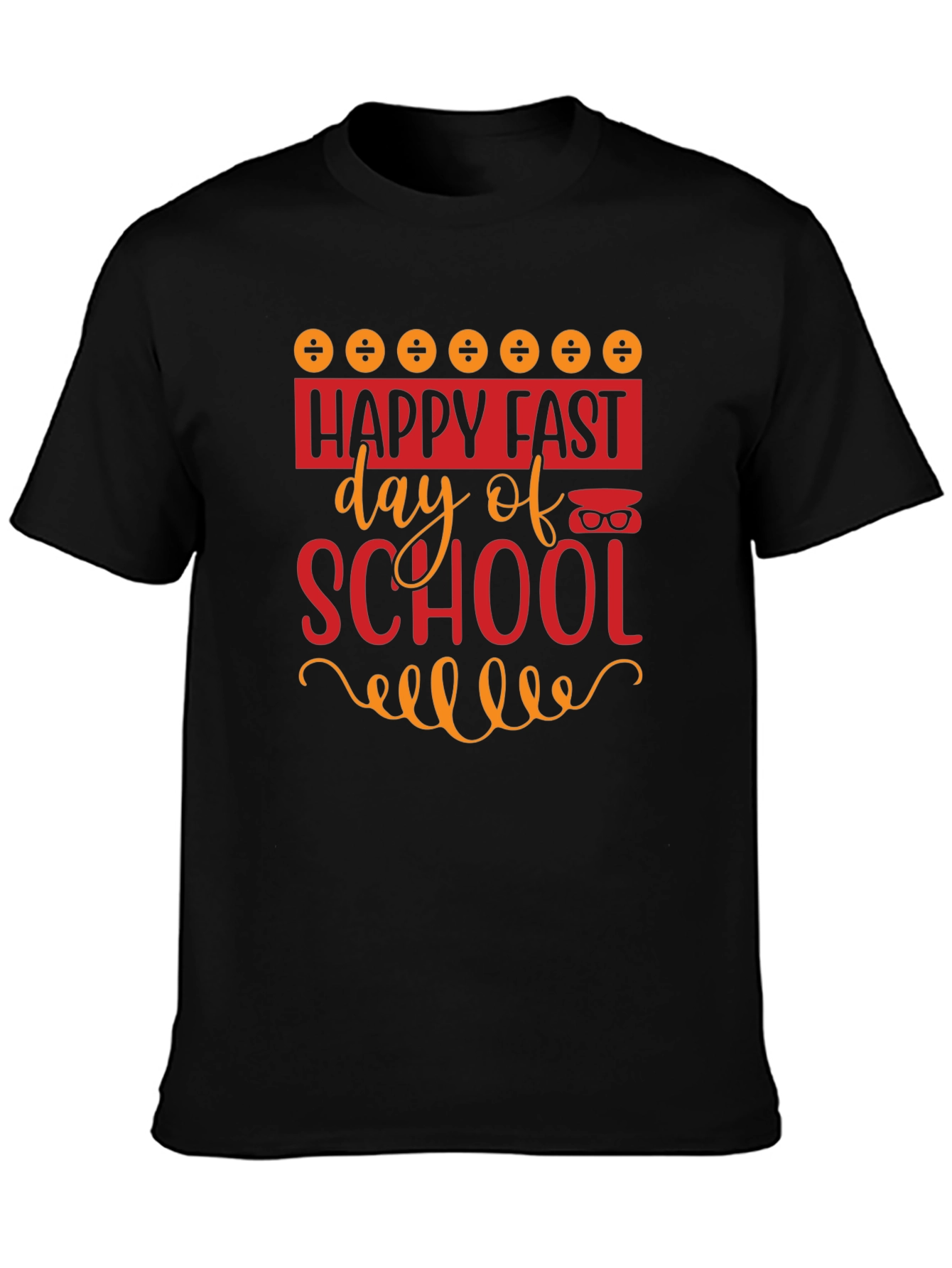 Happy Fast Day of School Black T-Shirt