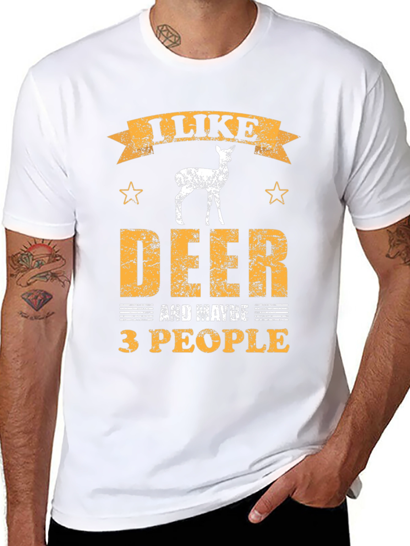 I Like Deer and Maybe 3 People Graphic T-Shirt