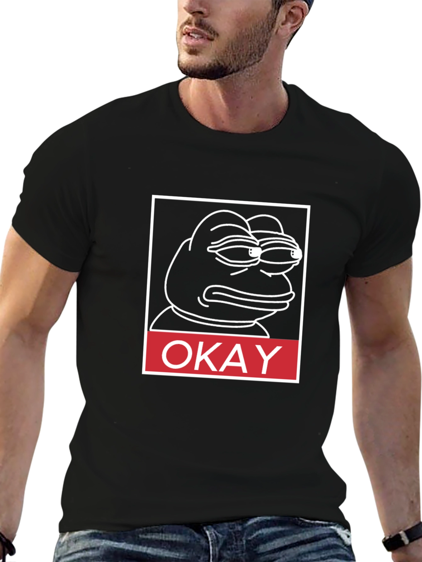 Okay Pepe T-Shirt - Black Graphic Tee
