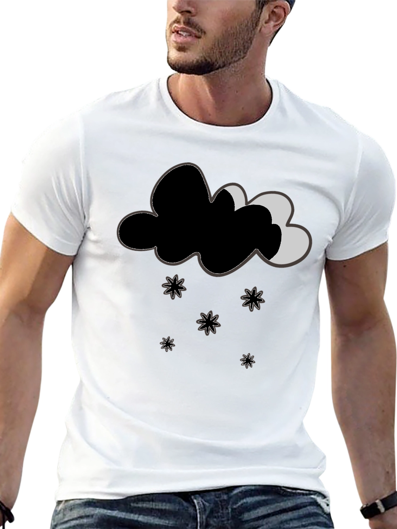 Whimsical Weather Tee - Cloud & Stars Design