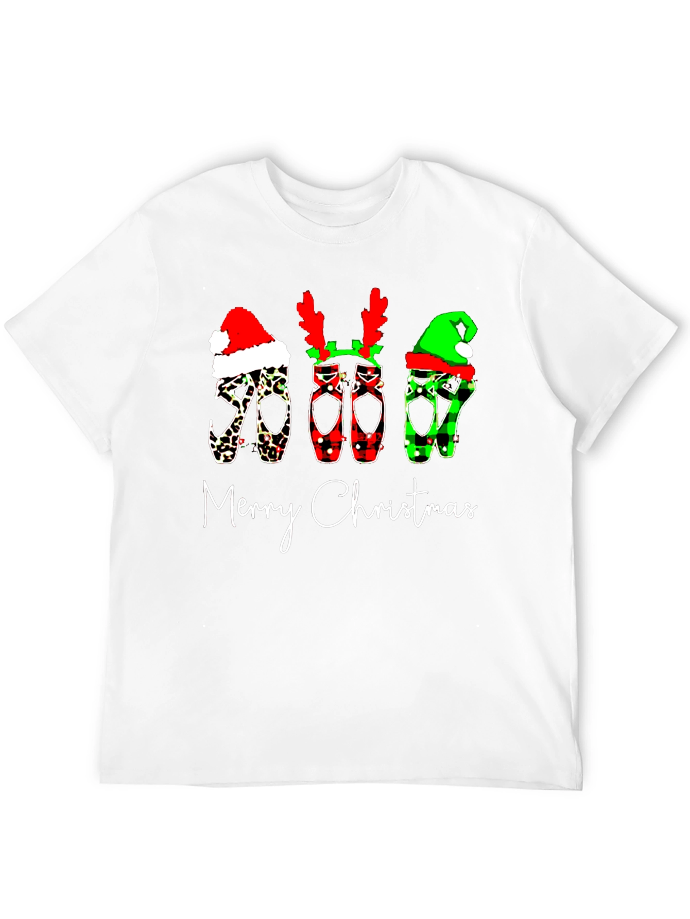 Merry Christmas Ballet Shoes Graphic Tee