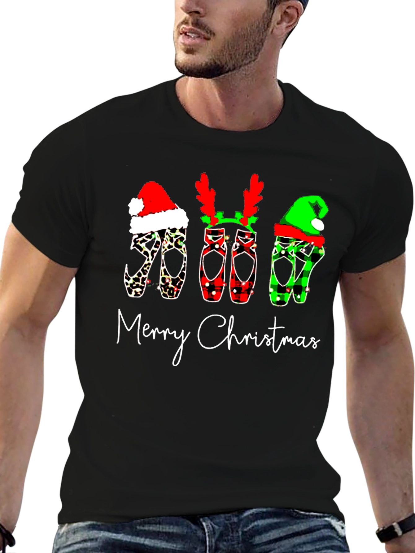 Merry Christmas Ballet Shoes Graphic Tee