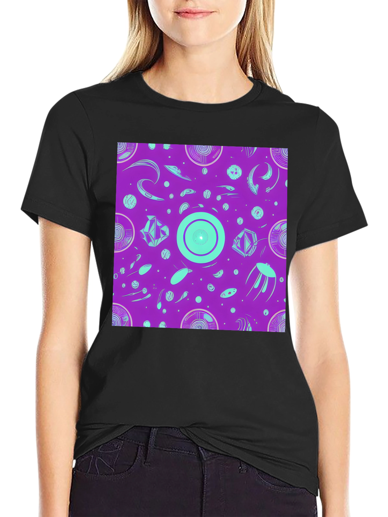 Retro Alien Vibes T-Shirt - Cosmic Purple Tee