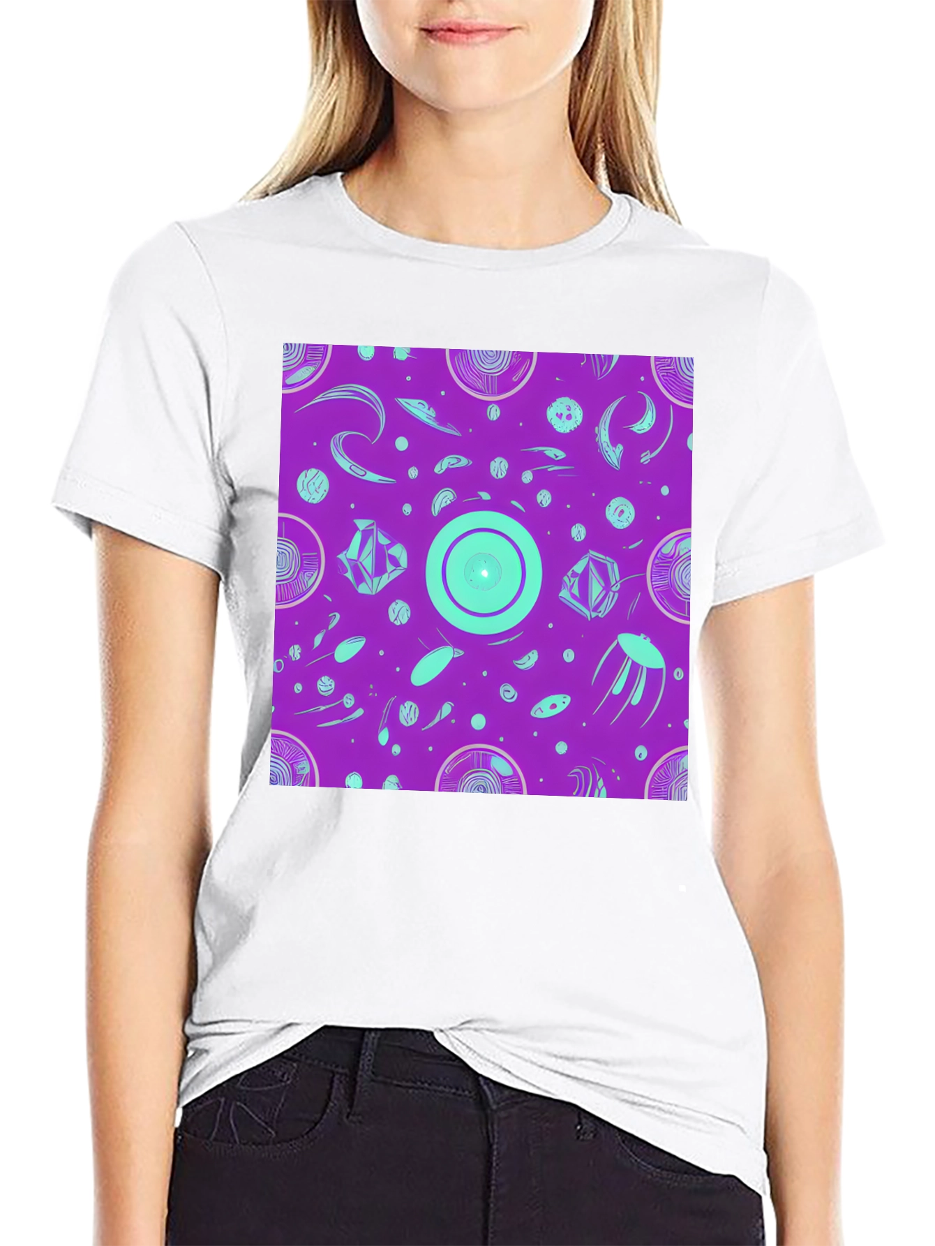 Retro Alien Vibes T-Shirt - Cosmic Purple Tee