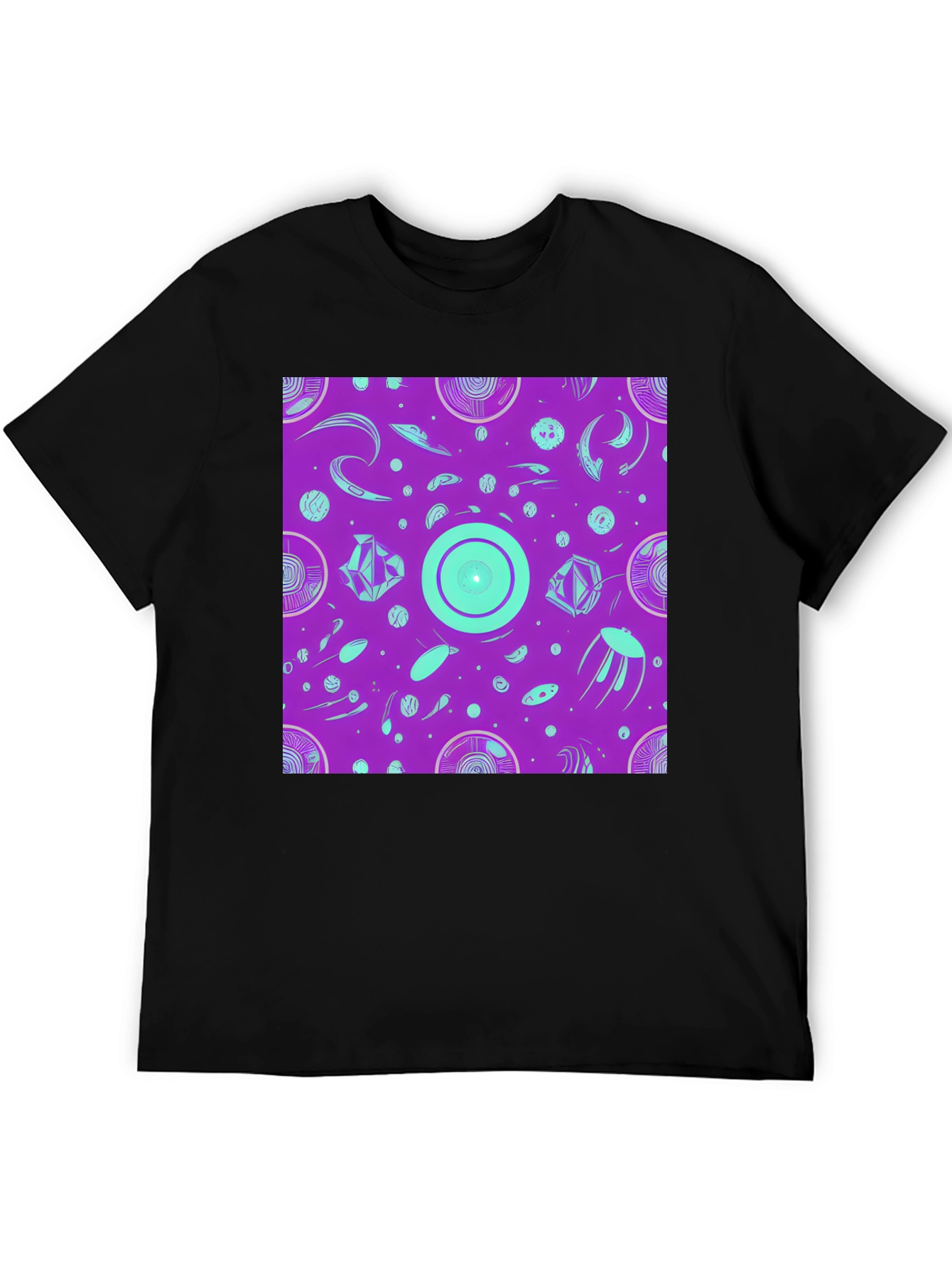 Retro Alien Vibes T-Shirt - Cosmic Purple Tee