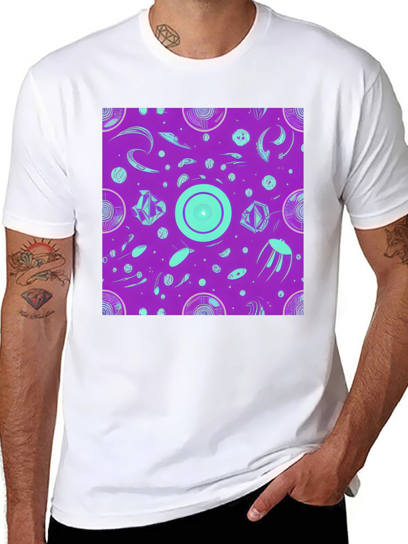 Retro Alien Vibes T-Shirt - Cosmic Purple Tee