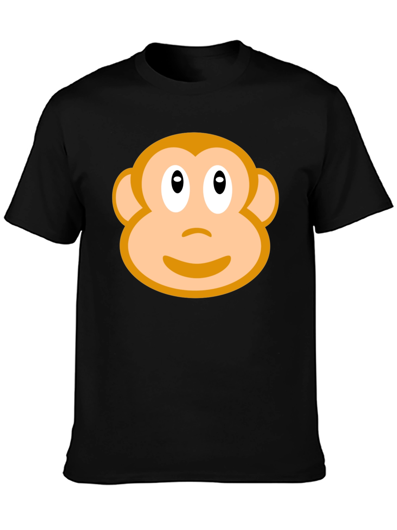 Monkey Face Graphic T-Shirt - Black Crew Neck
