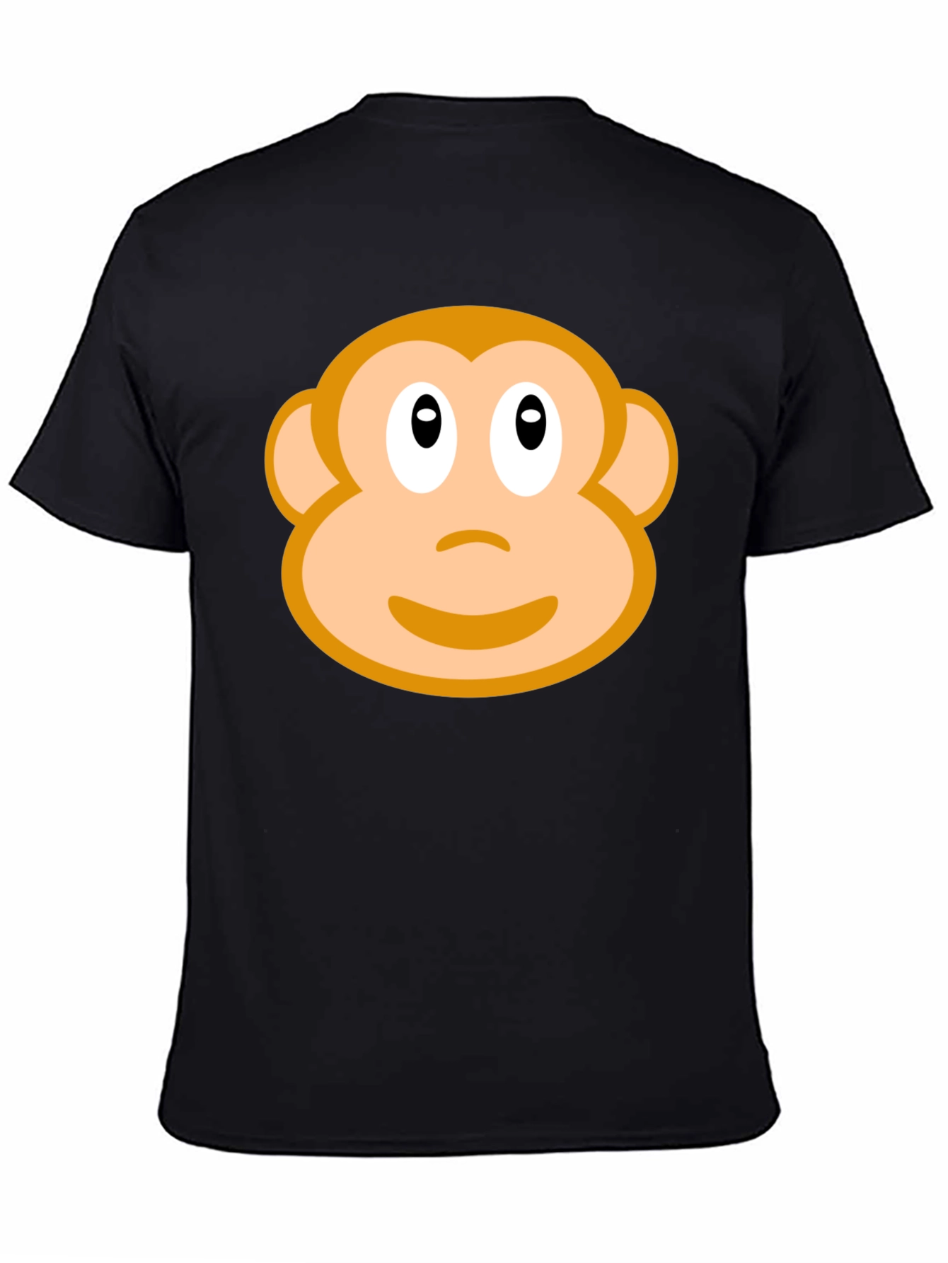 Monkey Face Graphic T-Shirt - Black Crew Neck