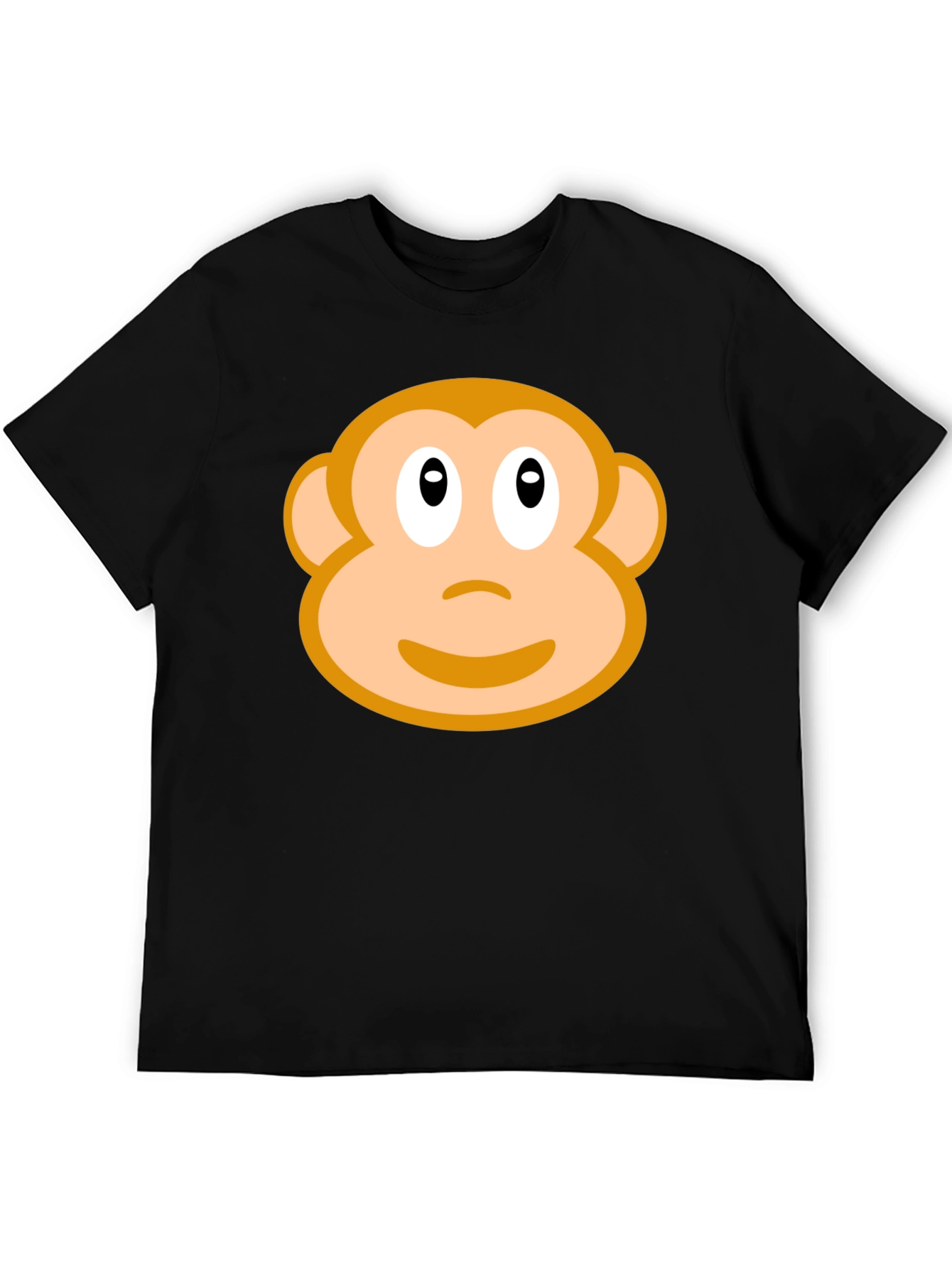 Monkey Face Graphic T-Shirt - Black Crew Neck