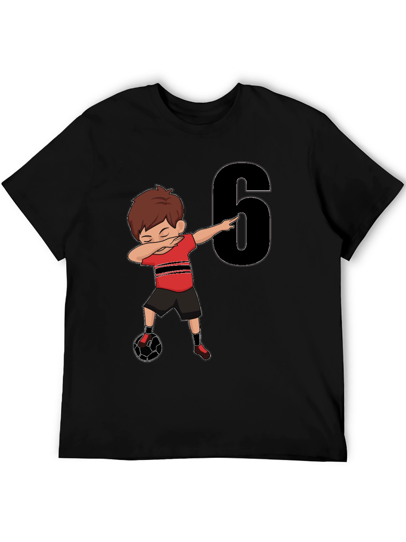 Boys 6th Birthday Soccer Dab T-Shirt