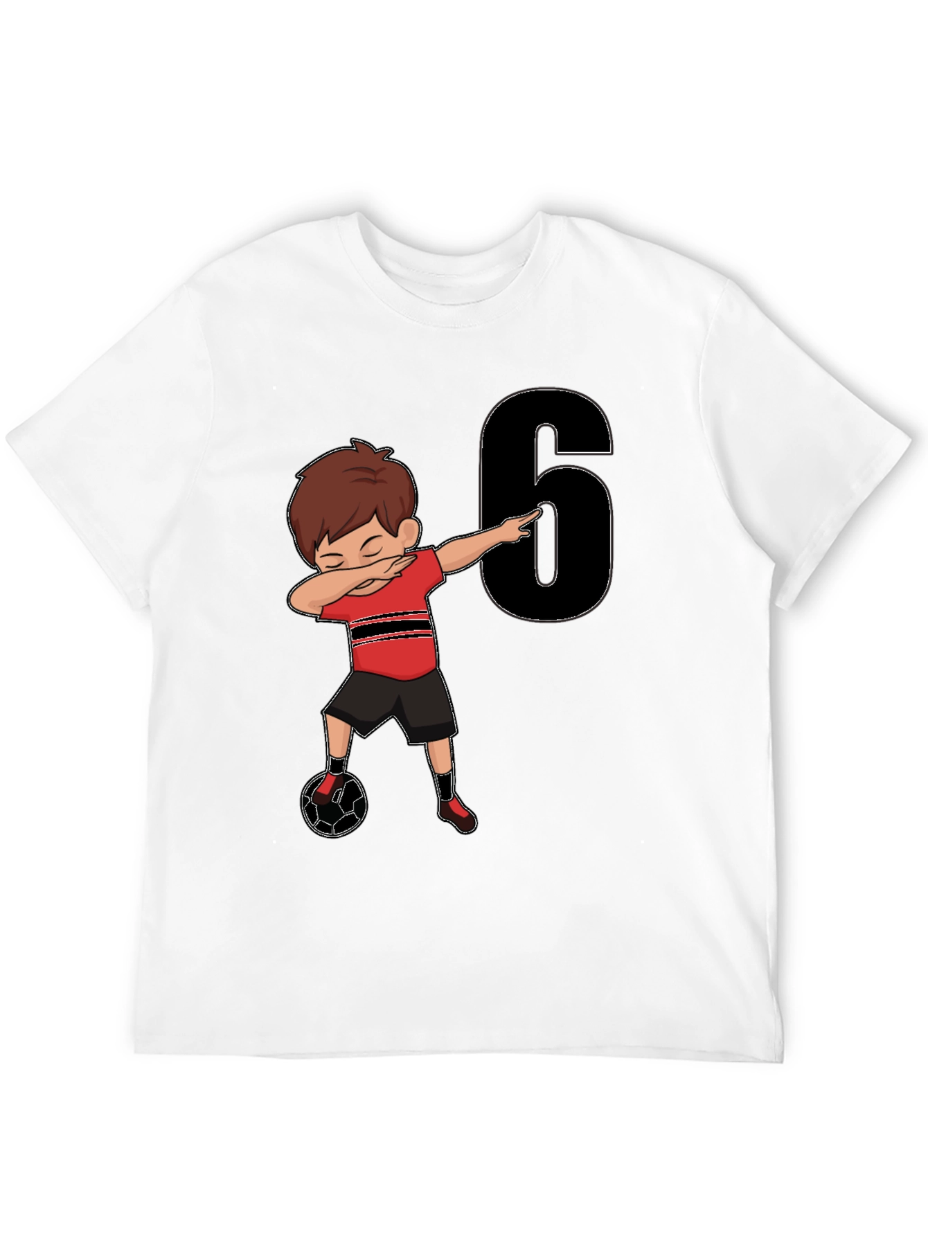 Boys 6th Birthday Soccer Dab T-Shirt