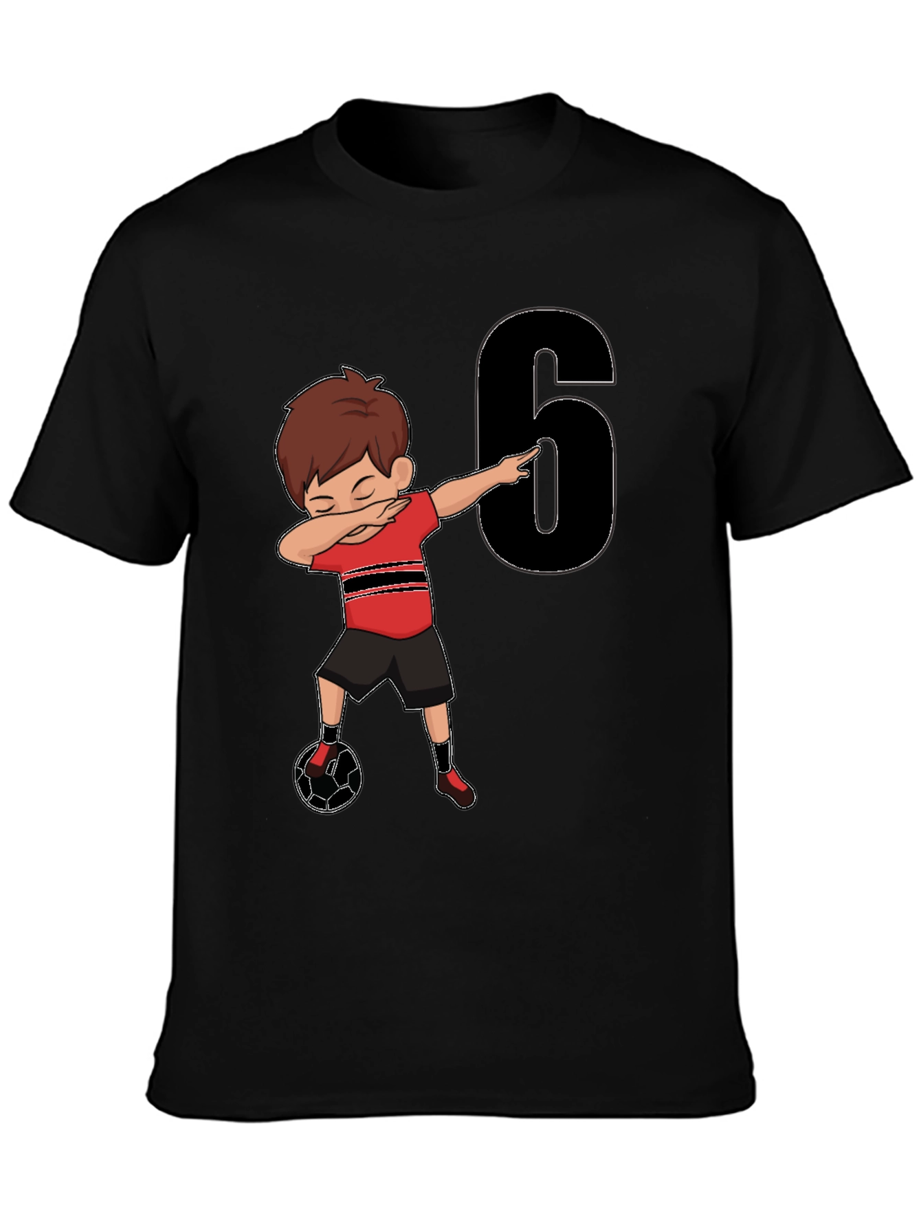 Boys 6th Birthday Soccer Dab T-Shirt