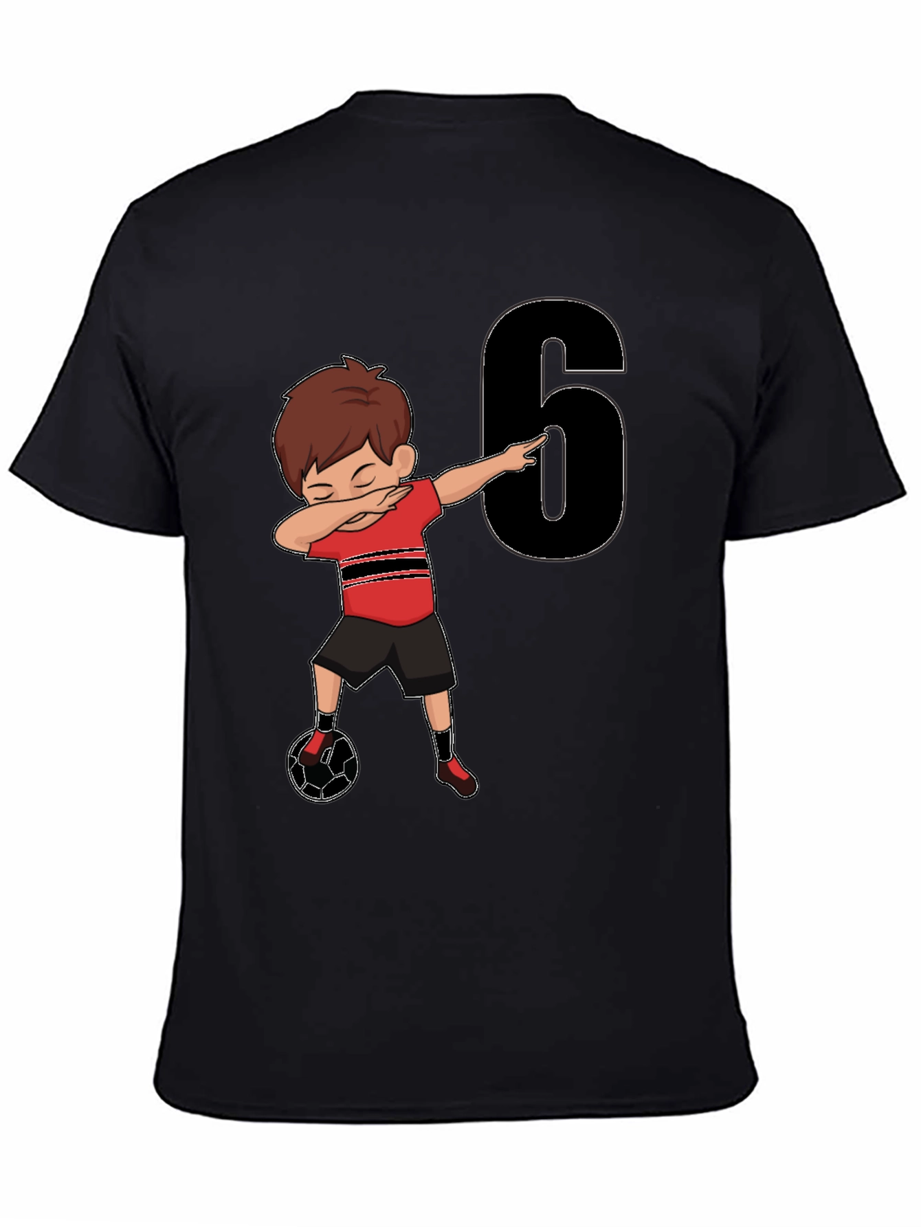 Boys 6th Birthday Soccer Dab T-Shirt