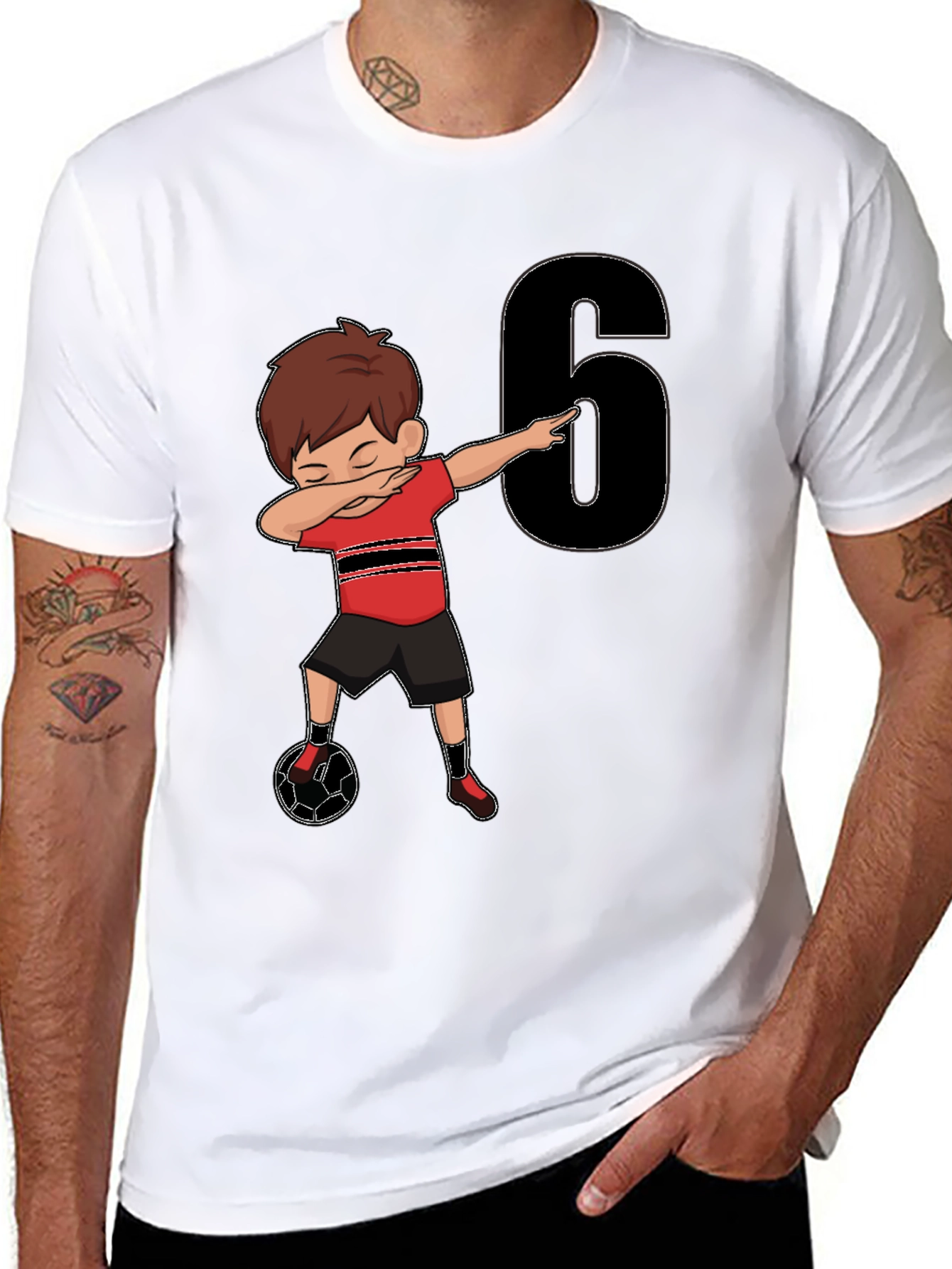 Boys 6th Birthday Soccer Dab T-Shirt