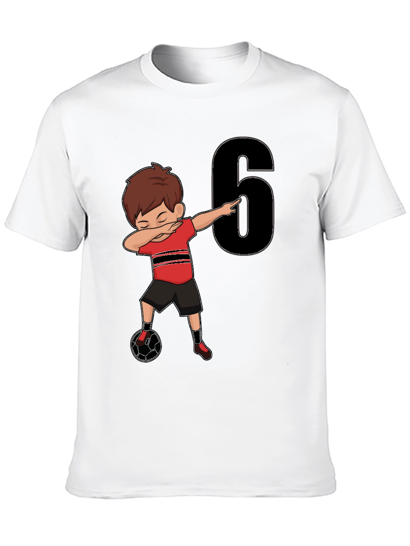 Boys 6th Birthday Soccer Dab T-Shirt