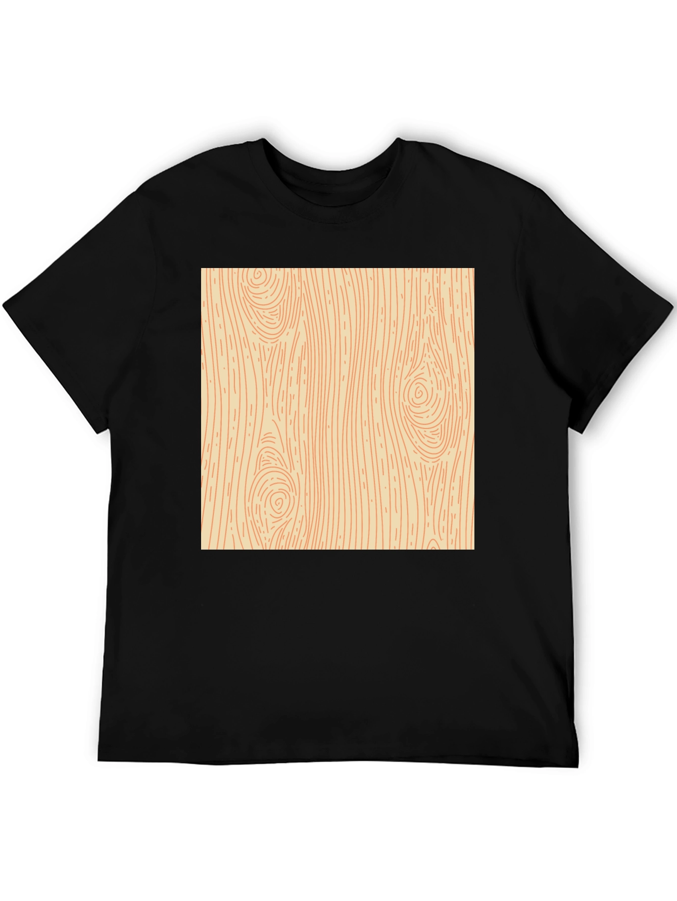 Wood Grain Graphic Tee - Novelty Print Shirt