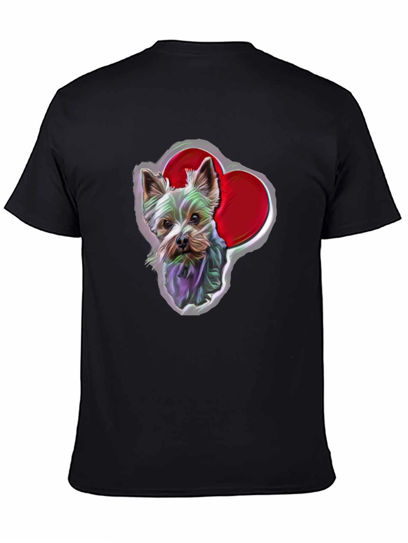 Dog Lover T-Shirt - Yorkshire Terrier with Hearts