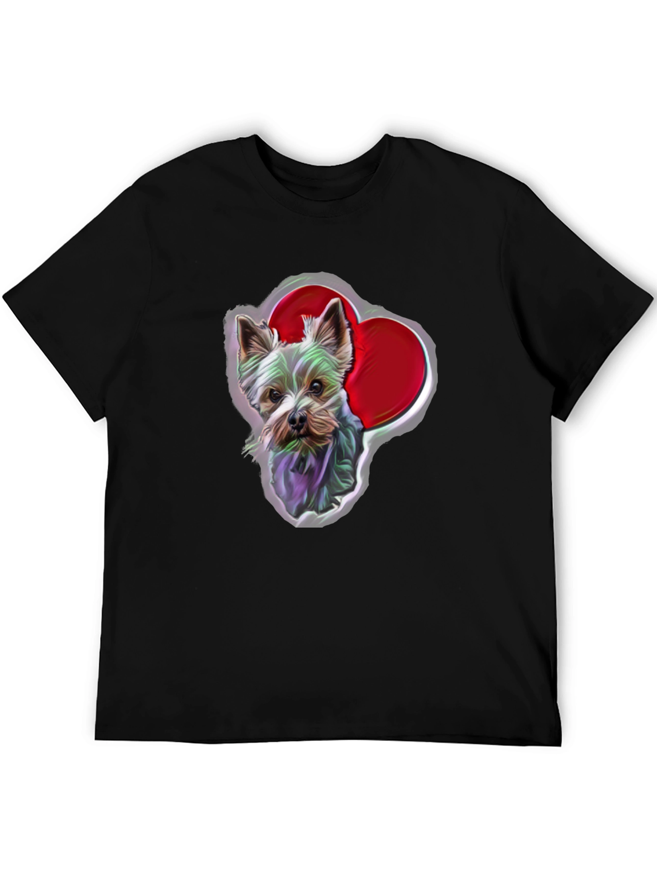 Dog Lover T-Shirt - Yorkshire Terrier with Hearts
